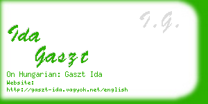 ida gaszt business card